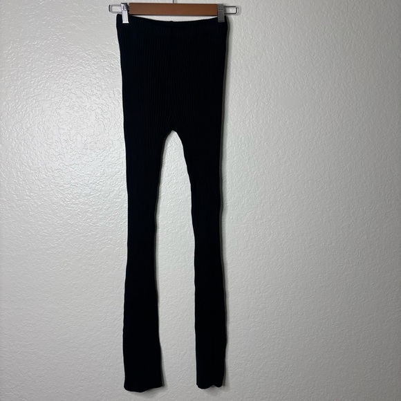 KOTN Nile Cotton Black Ribbed Straight Leg Pants Size Small - Picture 2 of 5